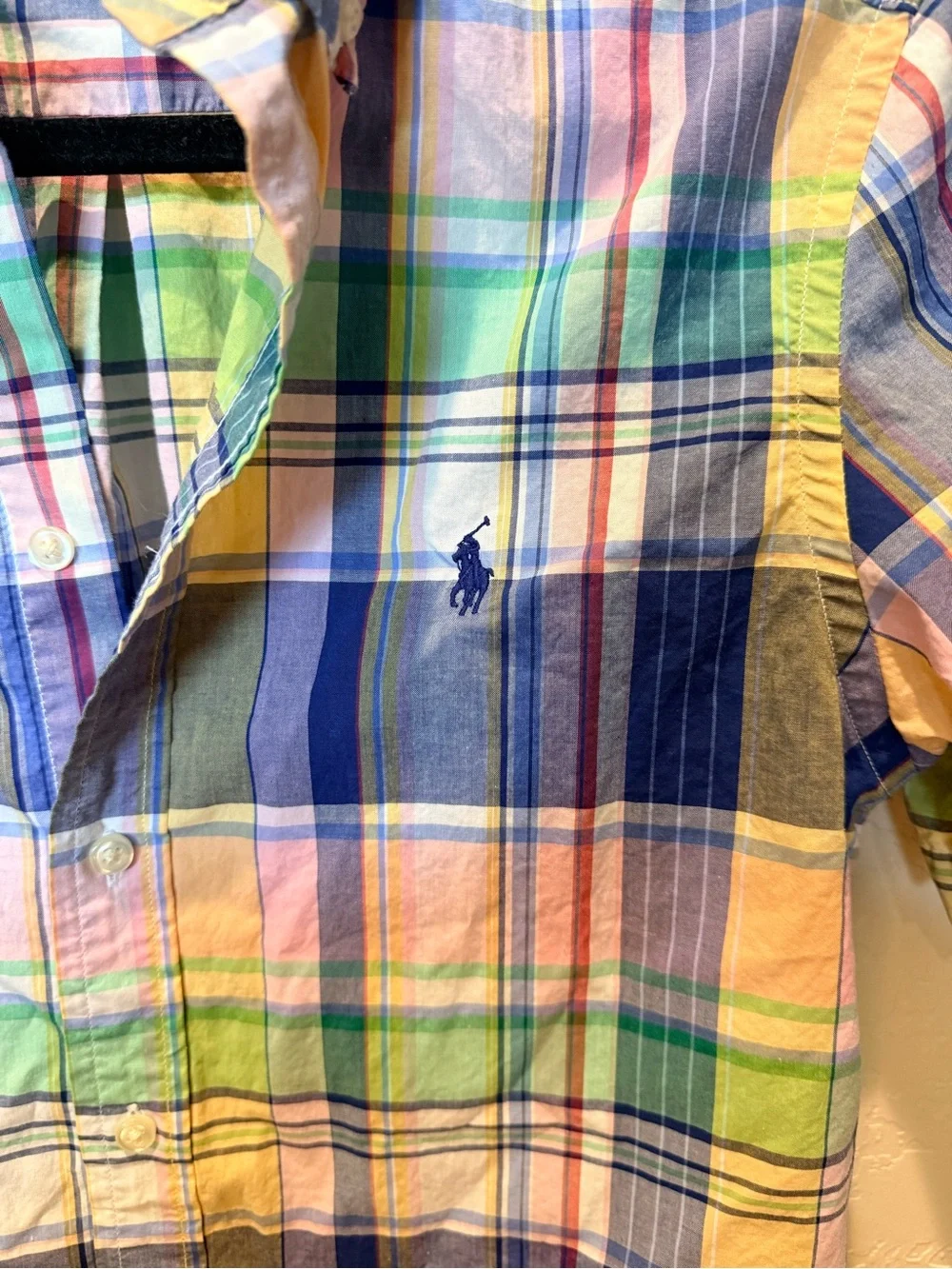 Ralph Lauren Multicolor Pastel Plaid Short-Sleeve Button-Down Shirt